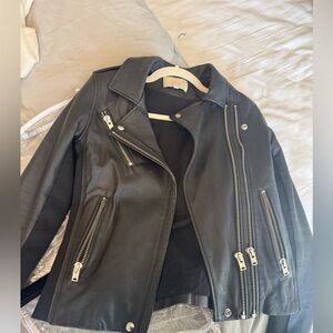 IRO Black Leather Biker Jacket